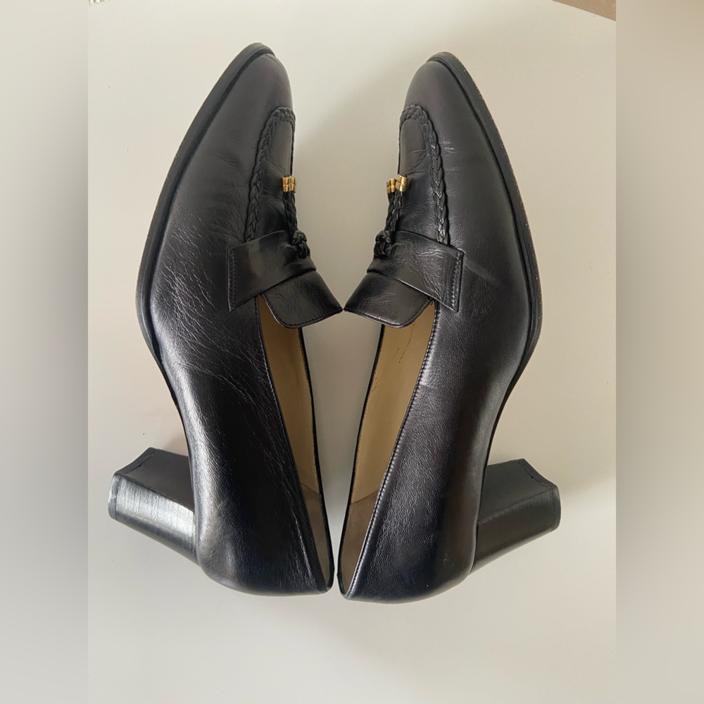 Bally Hampton Pump Women's Black Leather Styleflex Slip On Loafer Heel Italy - Picture 3 of 7